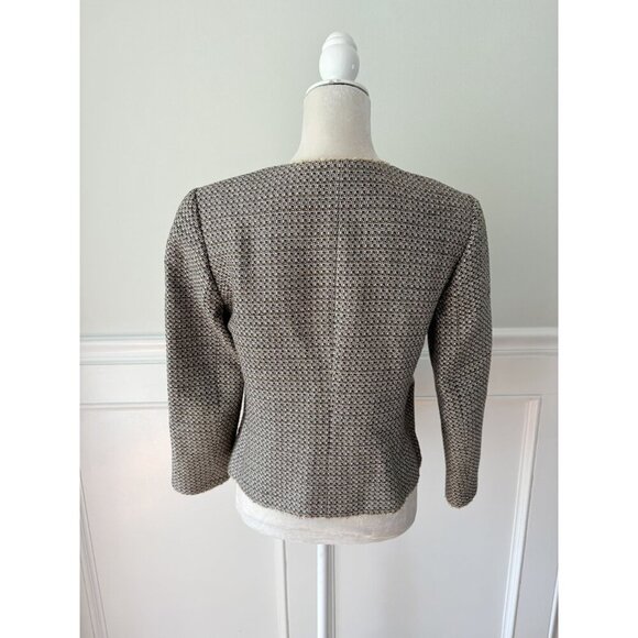 Hobbs London Collarless Jacket Blazer Tan Tweed US6 - Picture 3 of 7